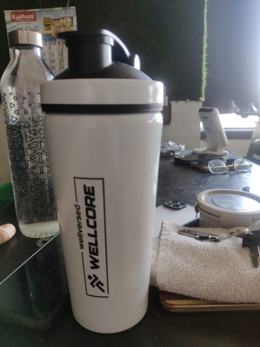 Customer photo review of Wellcore - Micronised Creatine Monohydrate (83 Servings, Unflavoured) + Premium Steel Shaker