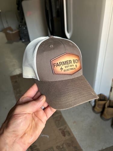 Customer photo review of Premium Custom Leather Patch Hats (Wholesale)