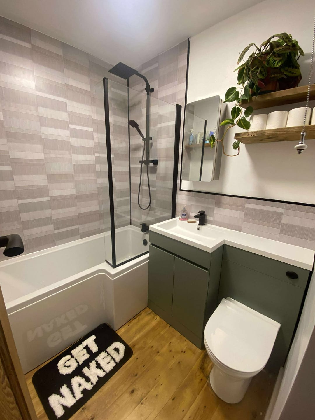 Customer photo review of 8mm Light Grey Mosaic Bathroom Wall Panel 2.6M