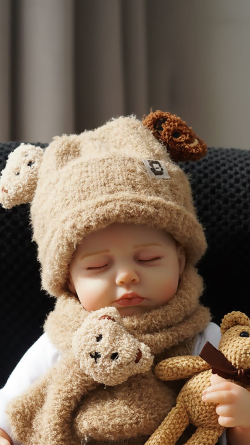 Customer photo review of Finn - Lifelike Sleeping Reborn Baby Doll (20")