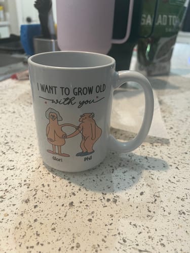 Customer photo review of Want To Grow Old With You Funny Old Couple Anniversary Keepsake  Gift Personalized Mug