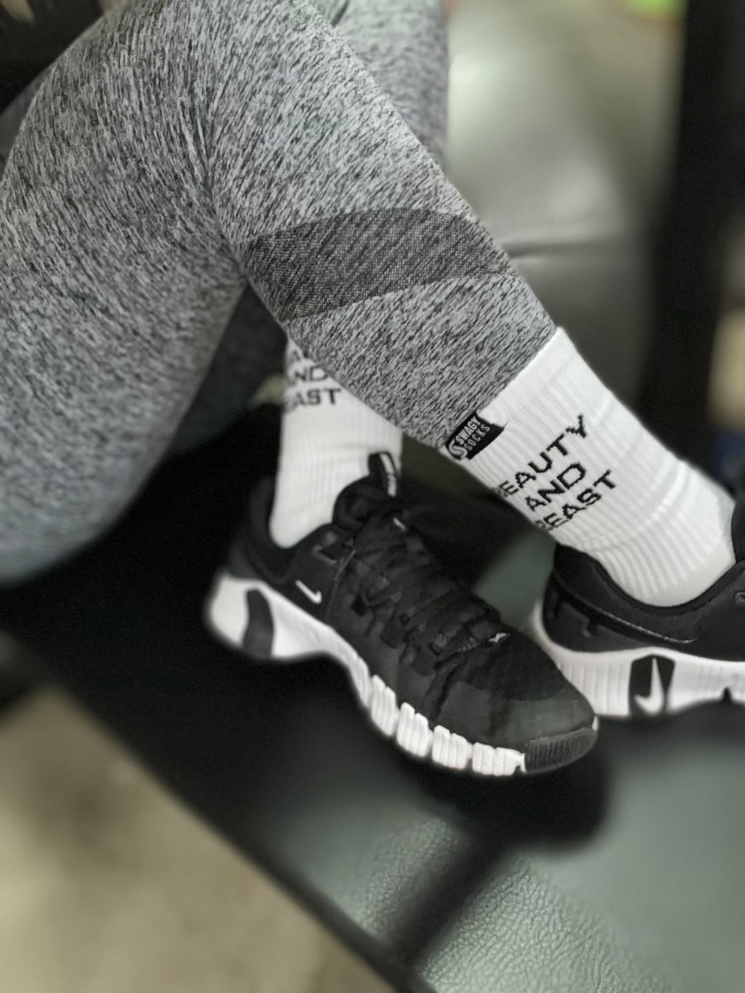 Customer photo review of One More Rep - Crew Workout Socks