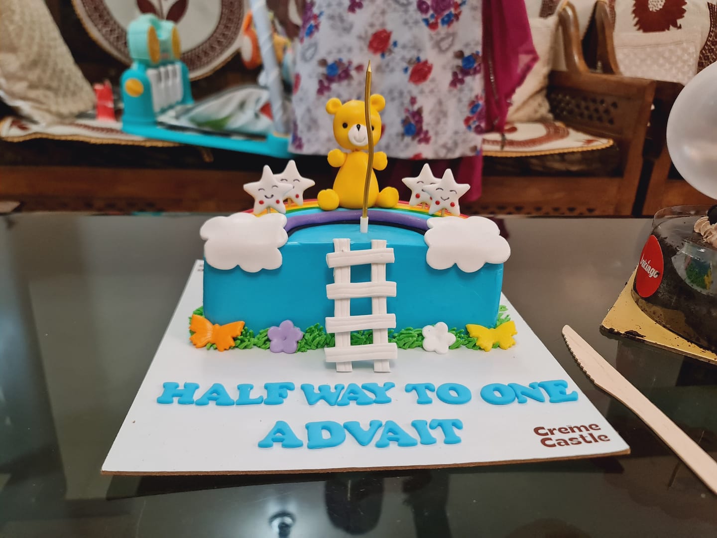 Customer photo review of Teddy Half Design Cake
