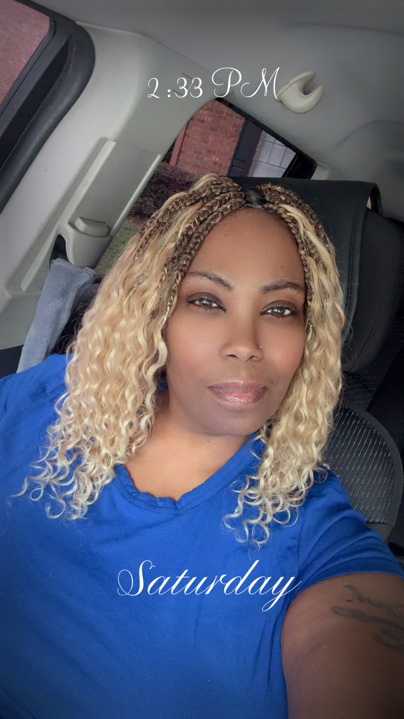 Customer photo review of Coco - Glueless Human Hair Braided Wig Pre Cut HD Full Elastic Lace Free Part Ready-To-Go (Lace Not Hand Tied)