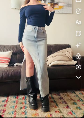 Customer photo review of TOP LUNA AZUL MARINO