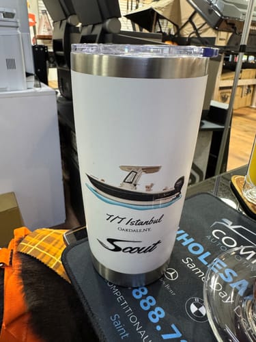 Customer photo review of Custom 20 oz. Stainless Steel Boat Tumbler