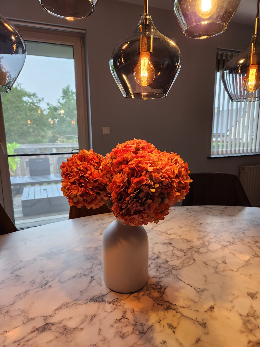 Customer photo review of Grote Zijden Hortensia - Oranje