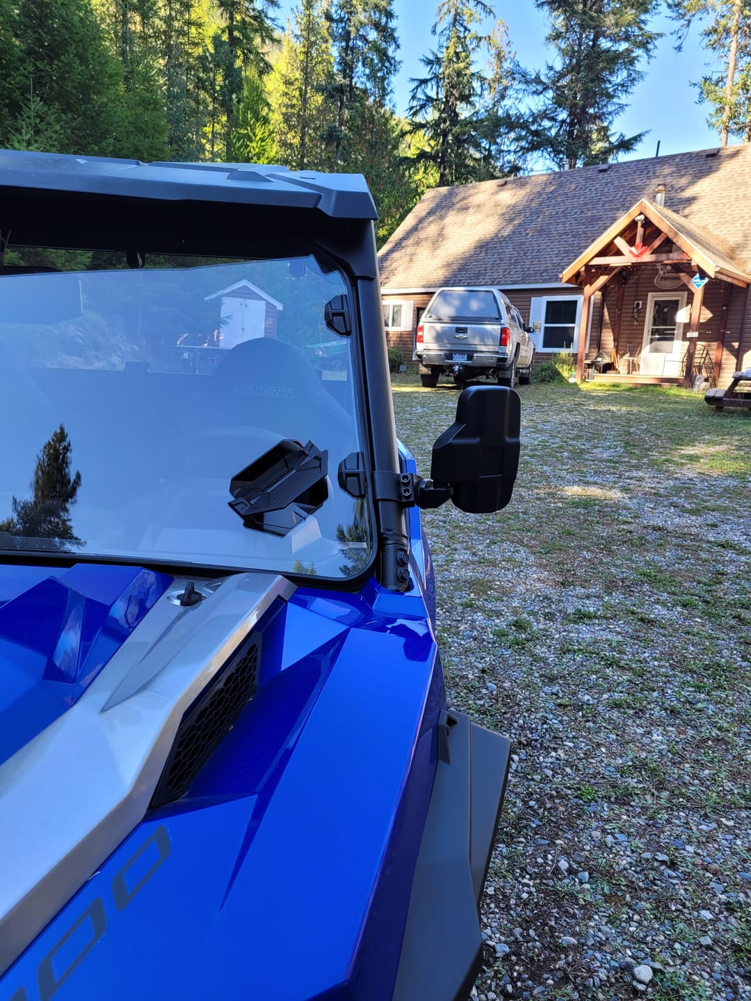 Customer photo review of Side Mirrors for Polaris Ranger/ General, Can-Am Trail/ Defender