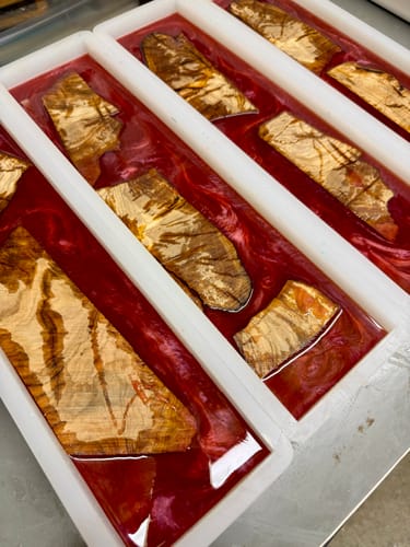 Customer photo review of 16.5x4x1" Silicone Mold For Epoxy Resin - Coaster Mold + Long Cheeseboards