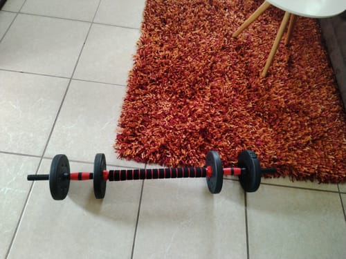 Customer photo review of Mancuernas Ajustables 20kg con Barra Kit Completo 2 en 1