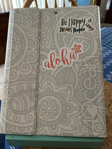 Customer photo review of Aloha Floral Cursive Sticker
