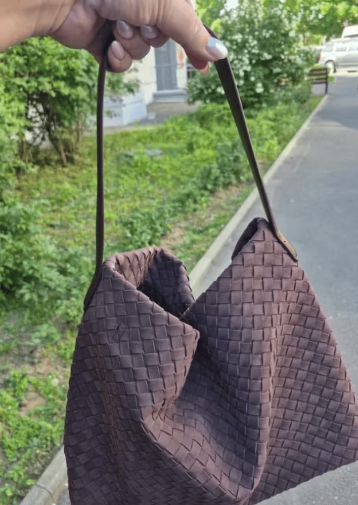 Customer photo review of Marceline Suede Tote Bag