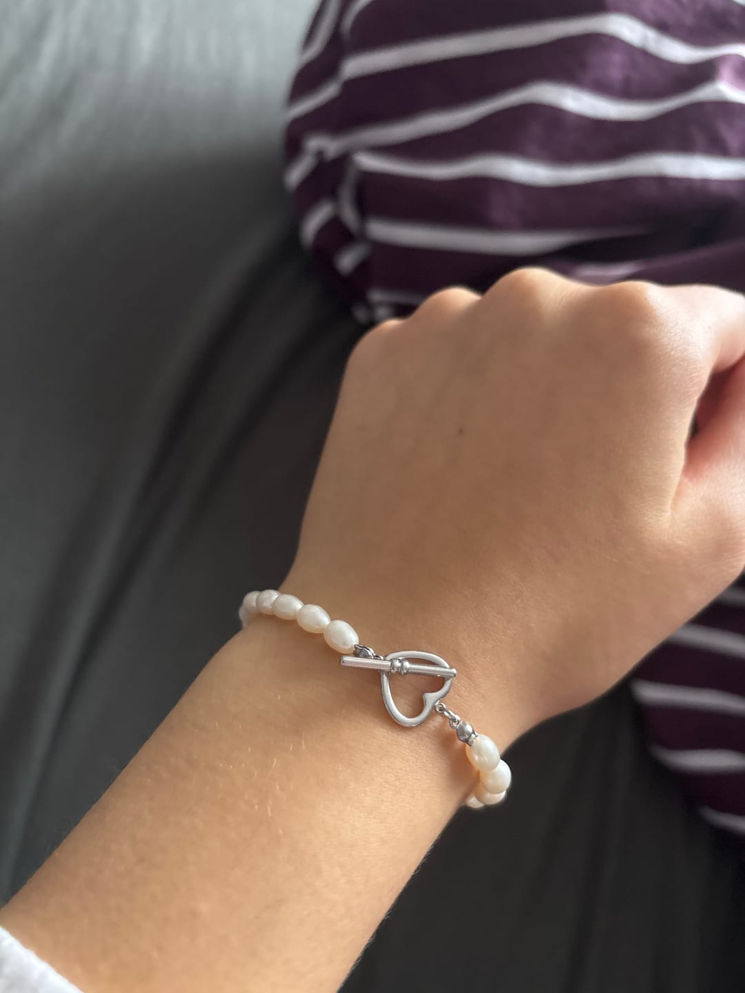 Customer photo review of Pearl Heart Armband | Süßwasserperlen