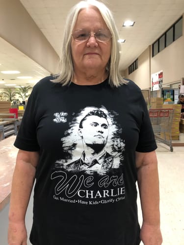 Customer photo review of We Are Charlie Commemorative T-Shirt