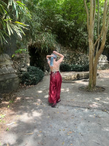 Customer photo review of Fu Penzi 覆盆子 Raspberry Southern Song Restoration Hedangku Pants & Haoxiu Racoon Sleeve Shanku Set