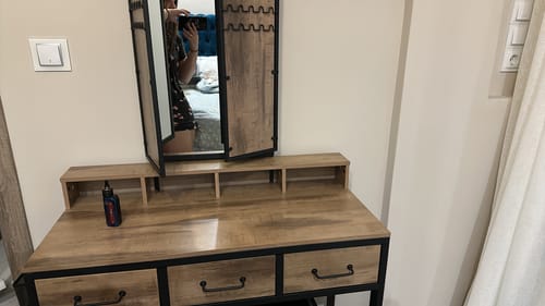 Customer photo review of Τραπέζι Μπουντουάρ με Σκαμπό Τουαλέτα Υπνοδωματίου με Καθρέφτη RV-T004B50