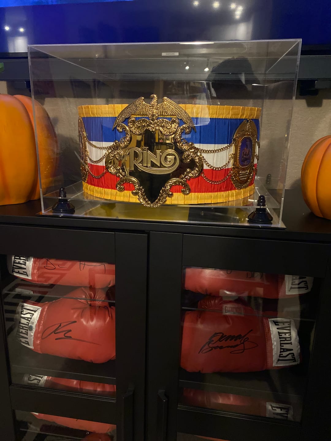 Customer photo review of Clear Acrylic Wrestling Belt Display Case - Clear (A014/V60)