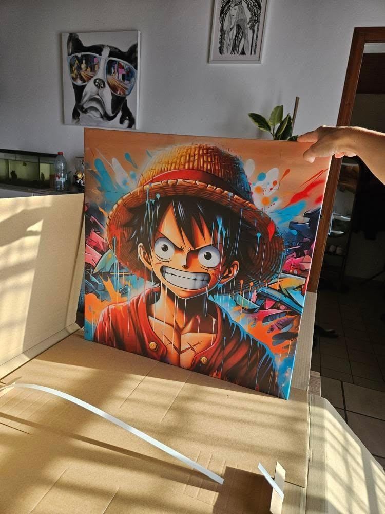 Customer photo review of Tableau One Piece Luffy Expressif - Cadre Mural Déco