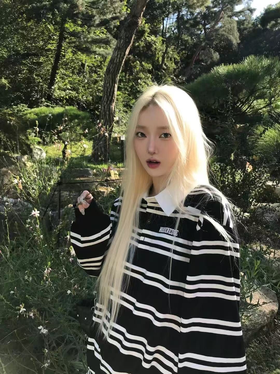 Customer photo review of WARDEN EDGE Black Striped Polo Knit T-Shirt