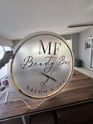Customer photo review of NEON ACRYLIC SIGN