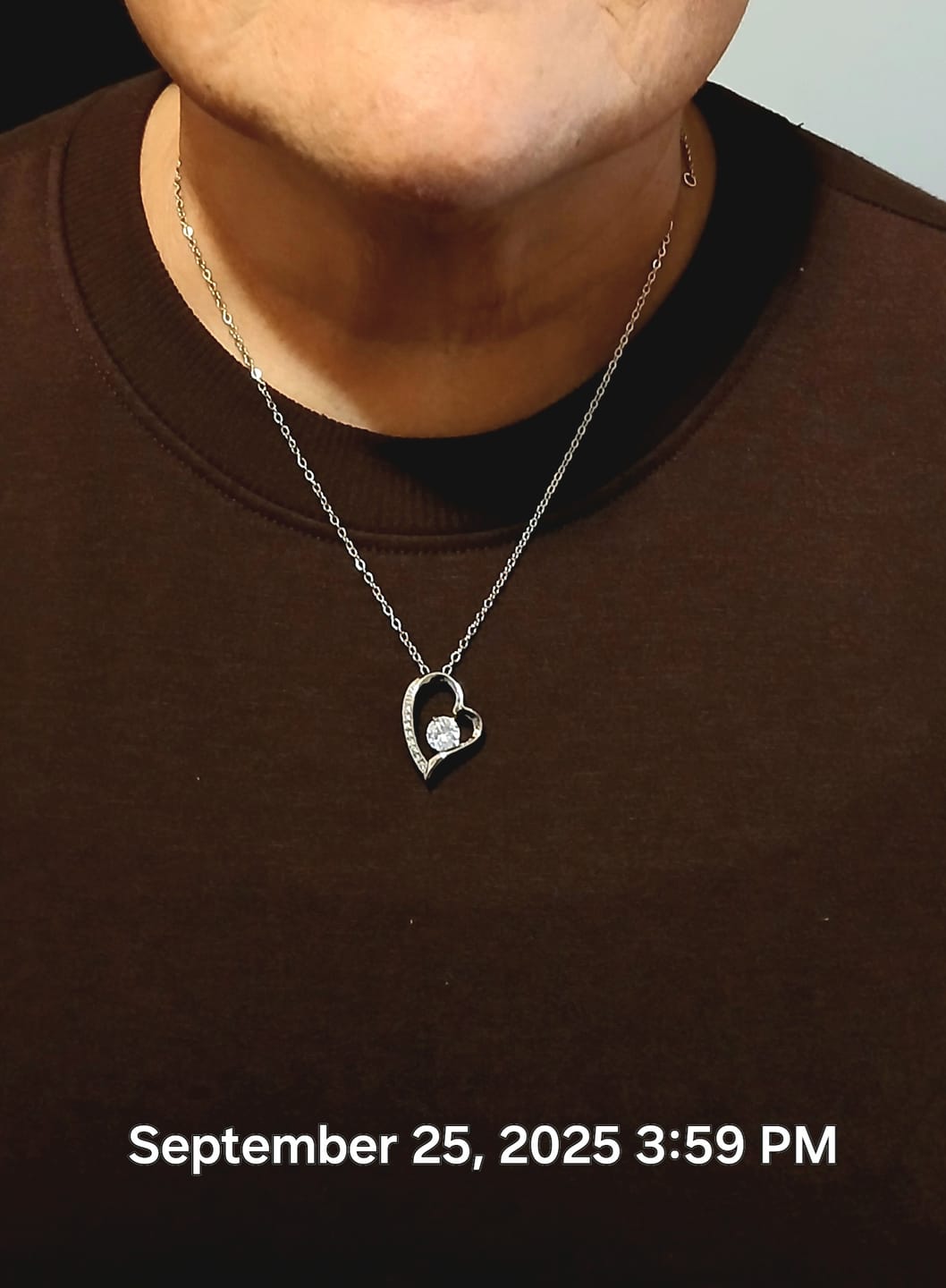 Customer photo review of Gift for Soulmate "In Your Eyes I Have Found My Home" Necklace