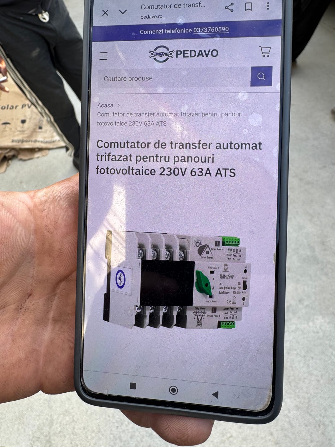 Customer photo review of Comutator de transfer automat trifazat pentru panouri fotovoltaice 230V 63A ATS