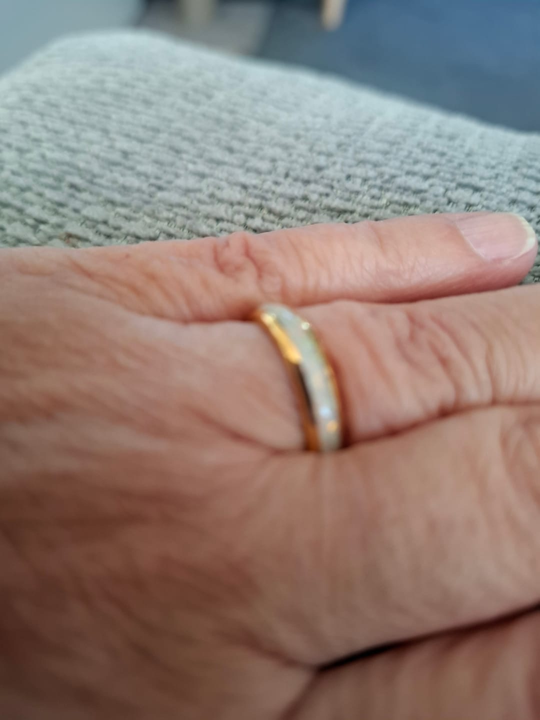 Customer photo review of The Golden White Opal 4mm Wonder Ring
