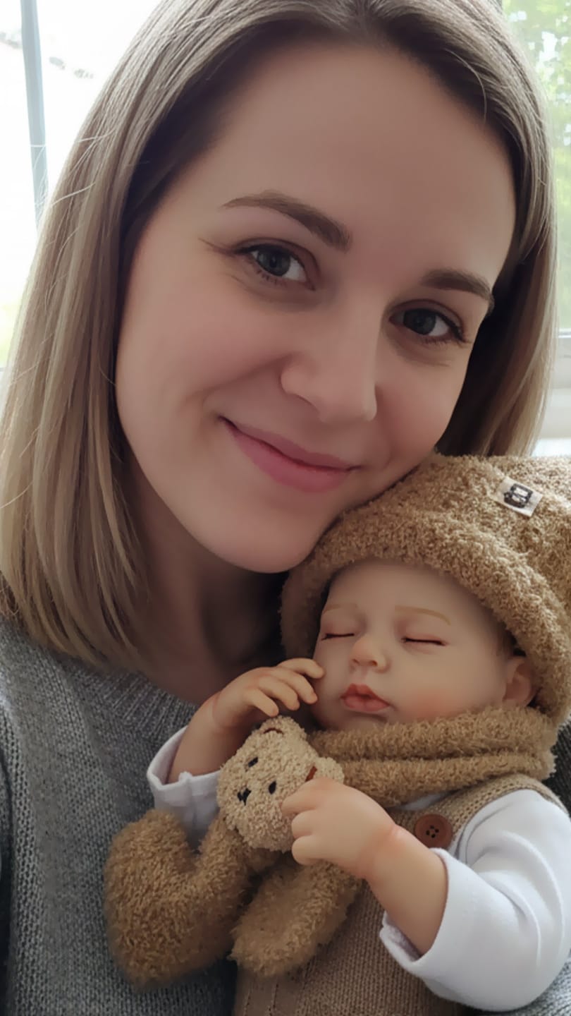 Customer photo review of Finn - Lifelike Sleeping Reborn Baby Doll (20")
