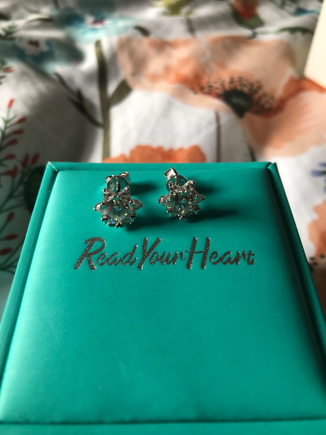 Customer photo review of Moissanite Romantic Snowflake Stud Earrings In Sterling Silver