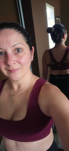 Customer photo review of Vivid Criss-Cross Sports Bra