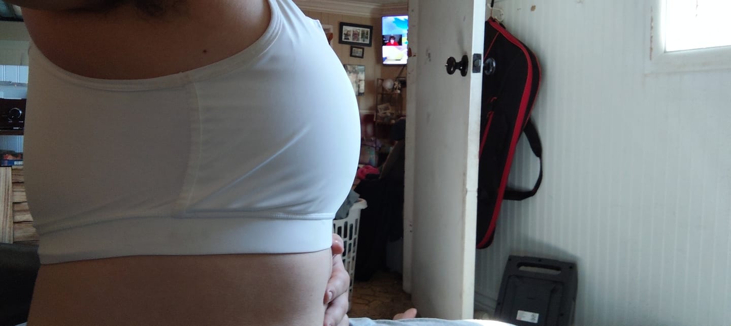Customer photo review of Mesh Back Comfort Band Binder White