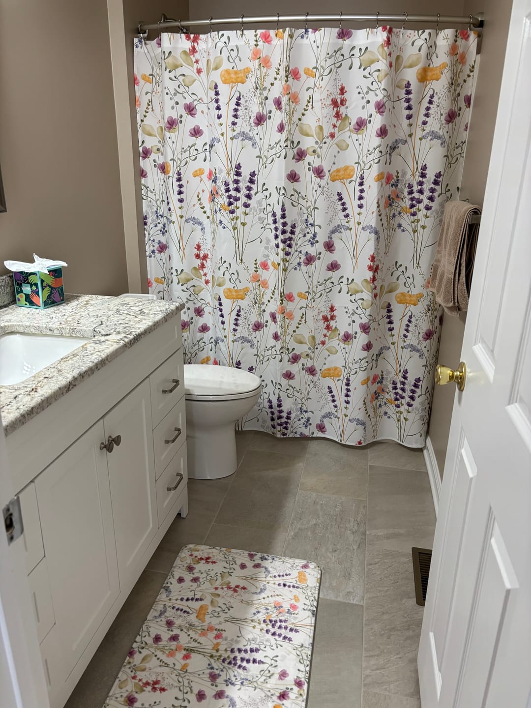 Customer photo review of Wildflowers Bath Mat - Lavender & Gold
