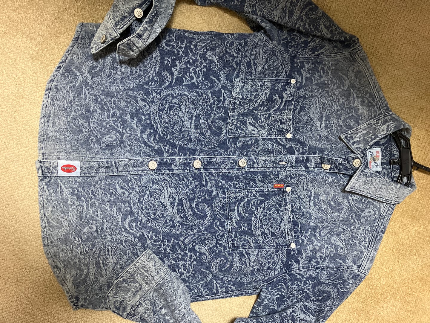 Customer photo review of グラデーション　ペイズリー柄ジャカード織りデニムワークシャツ