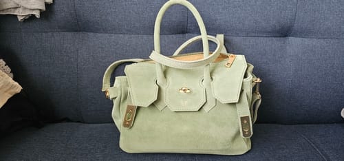 Customer photo review of The Charlotte Bag - Mini Suede