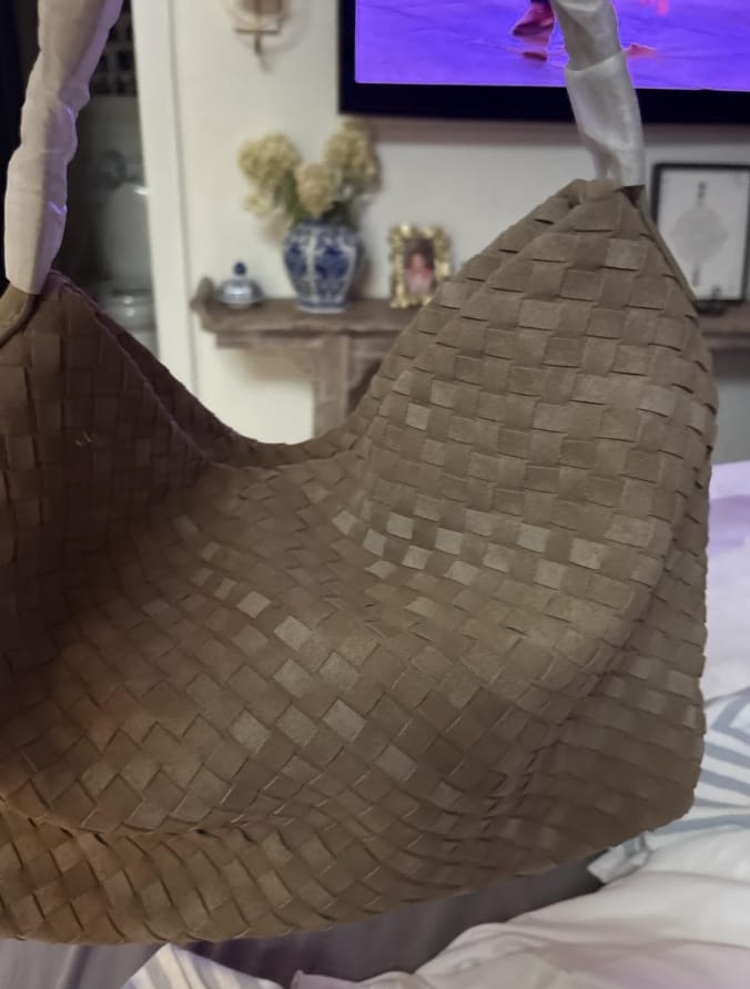 Customer photo review of Chelsea Suede Tote Bag