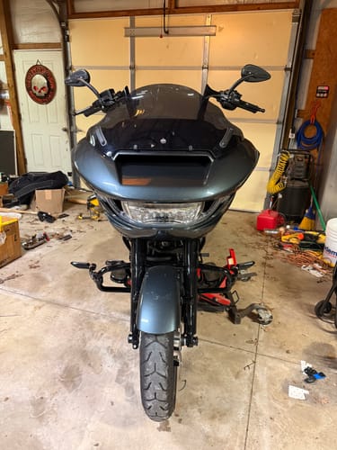Customer photo review of Color Matched hand guard with LED for Harley Touring & Softails