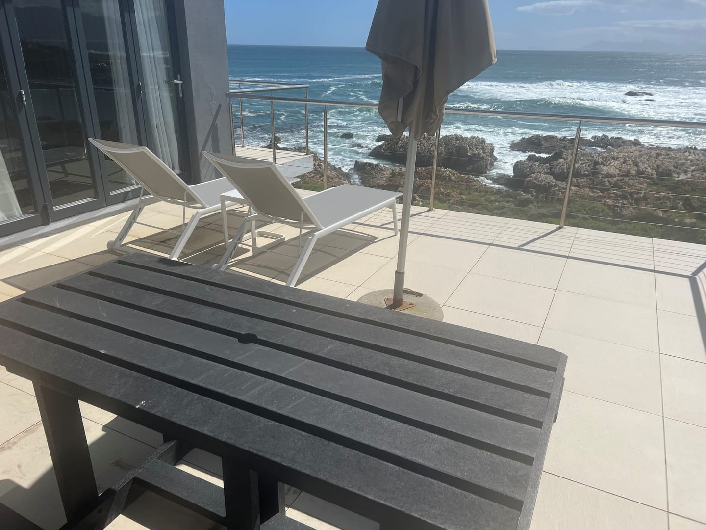 Customer photo review of Cannes 3pc Sun Lounger + Table Set White