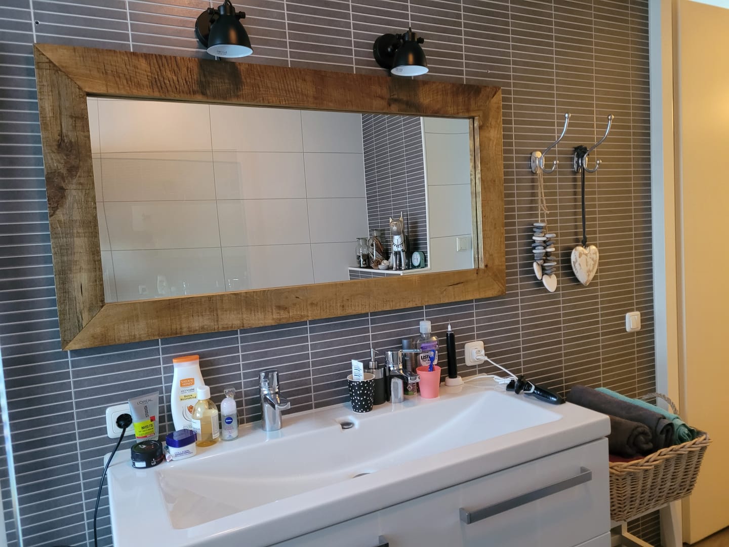 Customer photo review of Industriële spiegel | Mangohout | 100x50cm