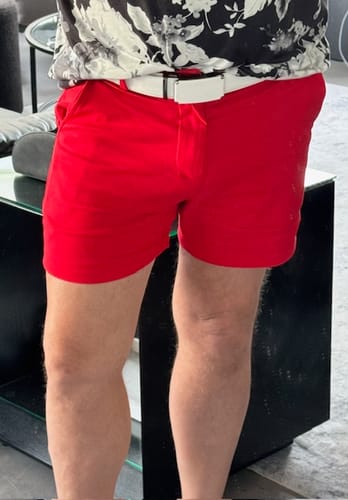 Customer photo review of Ultra-Stretch 5" Chino Shorts - Cherry Red
