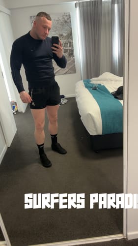 Customer photo review of Quads of the Gods | Black/White Leg Day Shorts | Stay Shredded