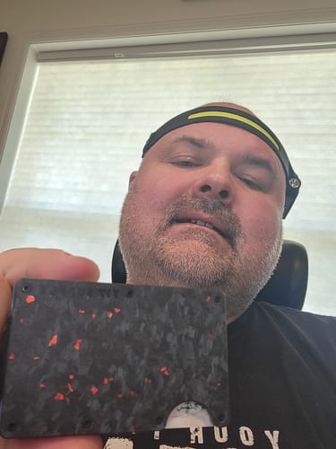 Customer photo review of 717 Supply Forged Carbon Wallet - Black & Red
