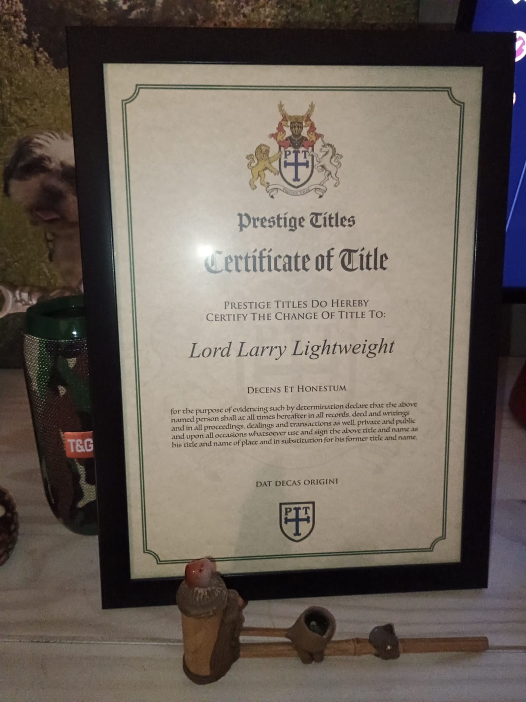 Customer photo review of Lord Title Pack