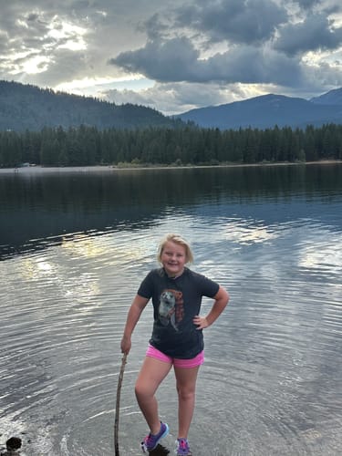 Customer photo review of Grey Seal Backpacker Kids T-Shirt