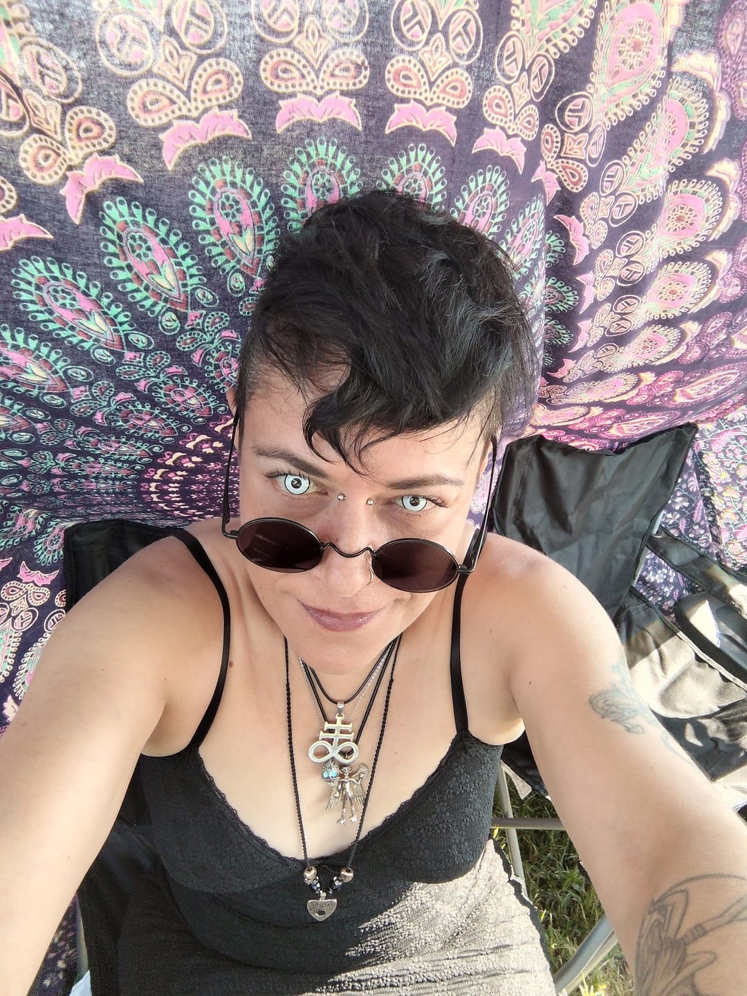 Customer photo review of Halloween Cosplay White Manson Prescription Colored Contact Lenses