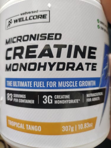Customer photo review of Wellcore - Micronised Creatine Monohydrate (83 Servings, Tropical Tango) + Premium Steel Shaker