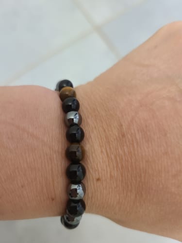 Customer photo review of Bracelet "Triple Protection" en Hématite, Oeil de Tigre et Obsidienne