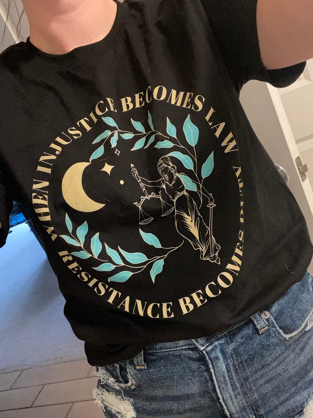 Customer photo review of When Injustice Becomes Law T-Shirt