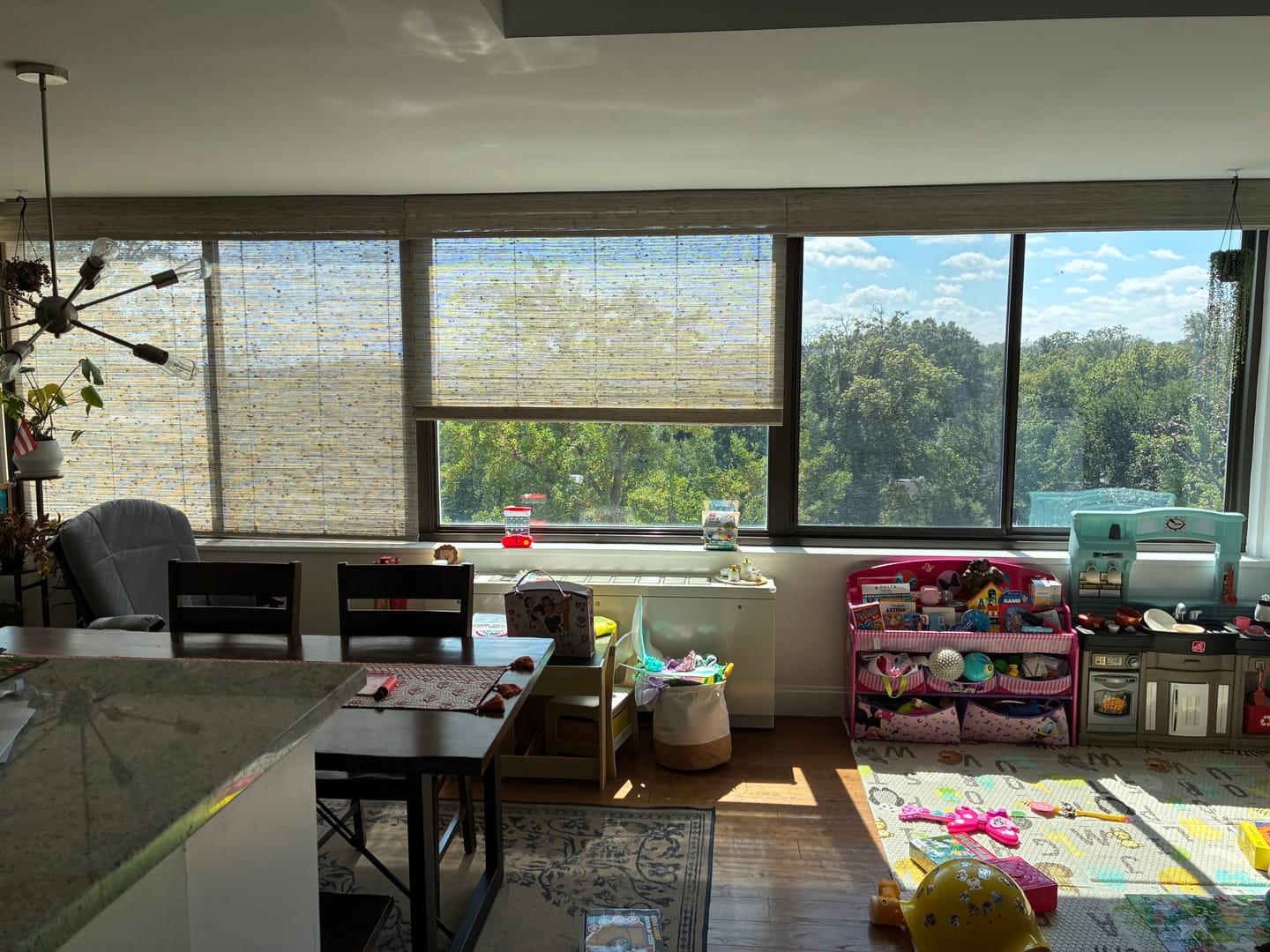 Customer photo review of SmartWings Motorized Woven Wood Shades 50%/70%/100% Blackout Aphrodite