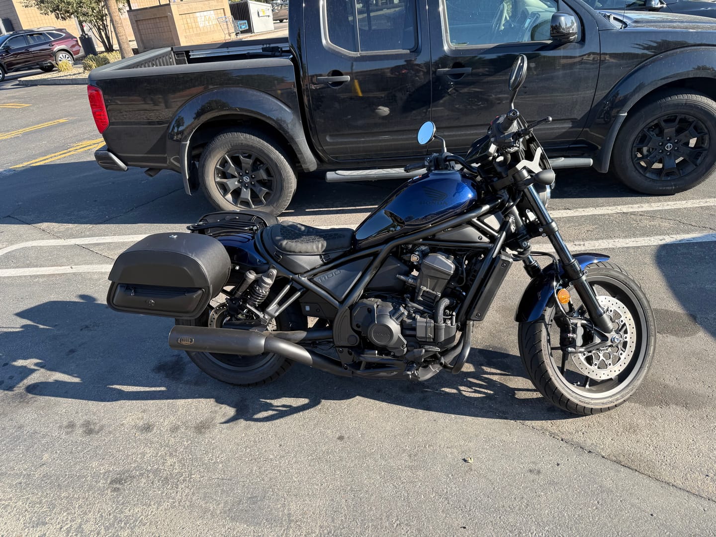 Customer photo review of 28L - Pantheon Medium Quick Mount Honda Rebel 1100 Motorcycle Saddlebags
