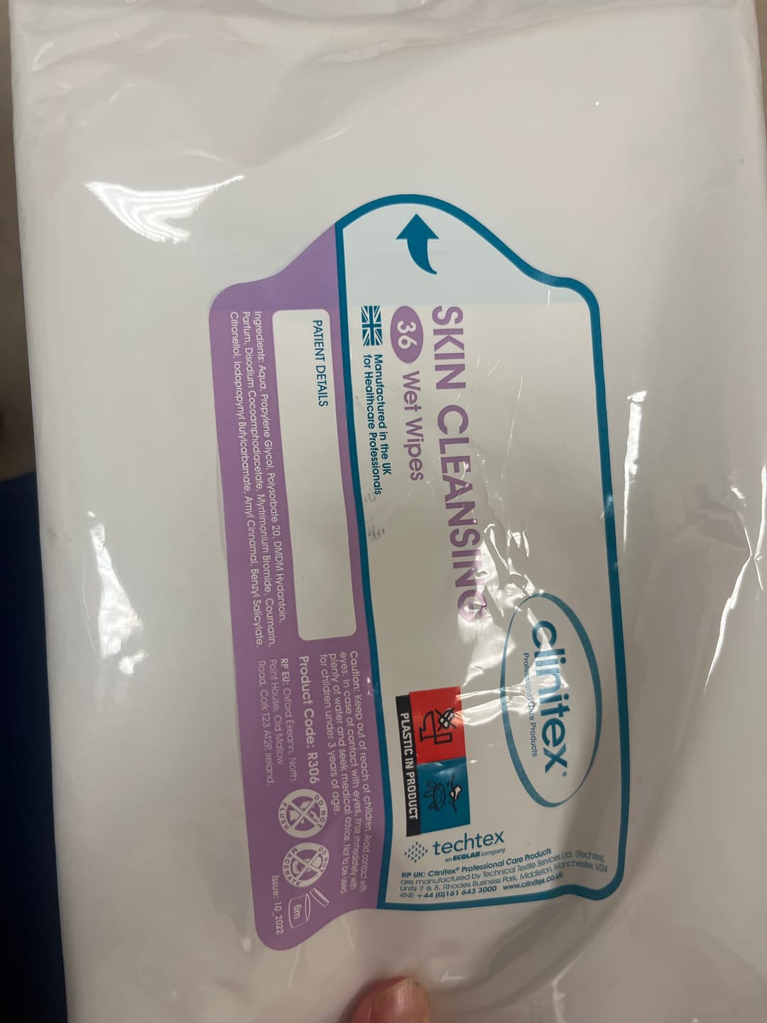 Customer photo review of Clinitex Skin Cleansing Wipes x 96